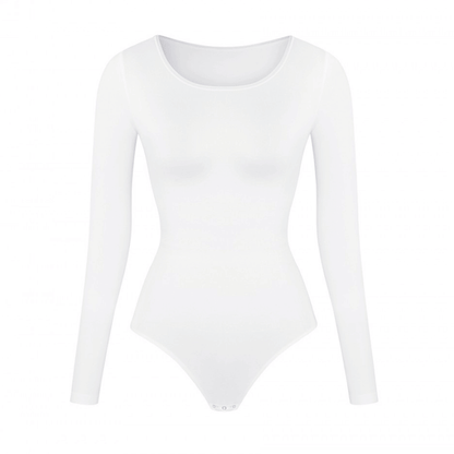 HolyShape Round Neckline Long-Sleeved Seamless Shapewear Bodysuit