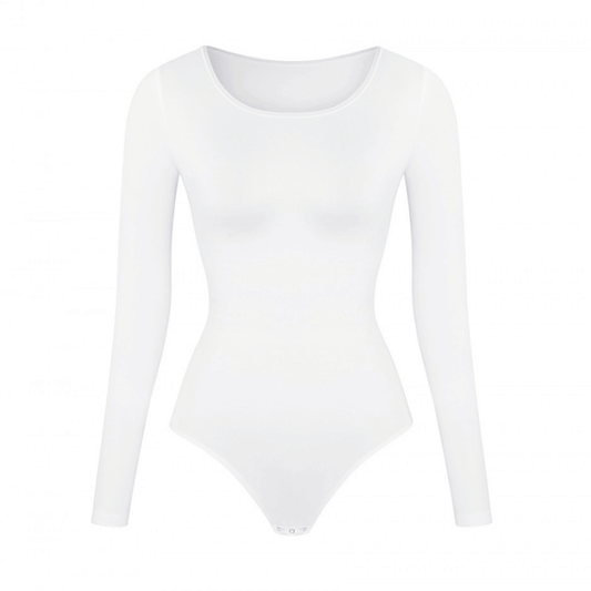 HolyShape Round Neckline Long-Sleeved Seamless Shapewear Bodysuit