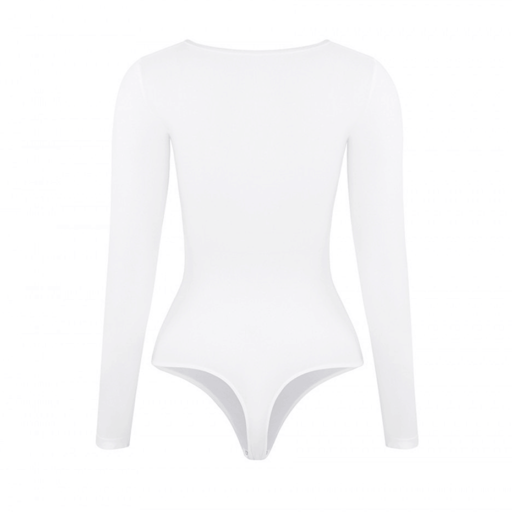 HolyShape Round Neckline Long-Sleeved Seamless Shapewear Bodysuit