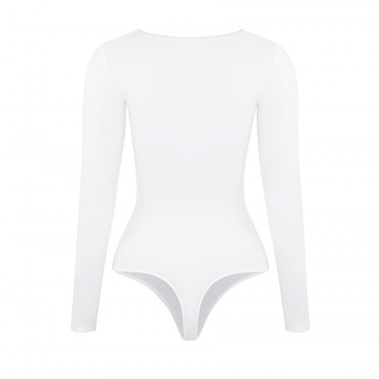 HolyShape Round Neckline Long-Sleeved Seamless Shapewear Bodysuit