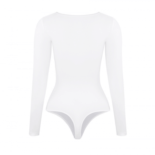 HolyShape Round Neckline Long-Sleeved Seamless Shapewear Bodysuit