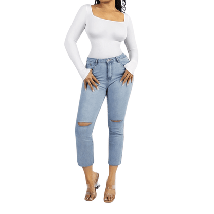 HolyShape Long Sleeve Square Neck Bodysuit