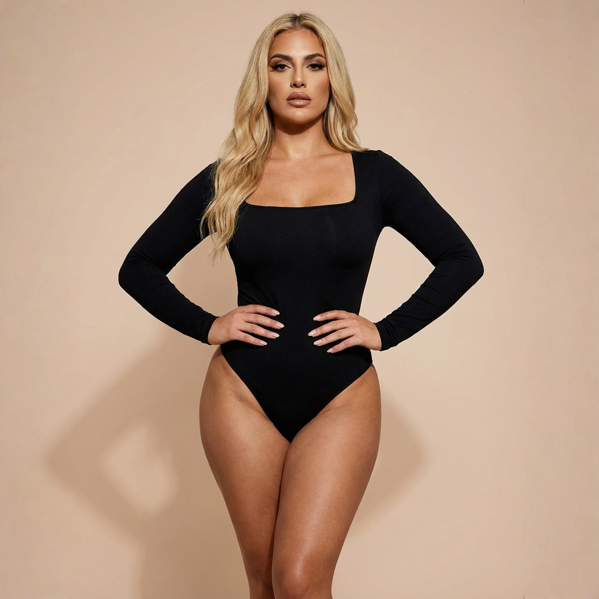 HolyShape Long Sleeve Square Neck Bodysuit