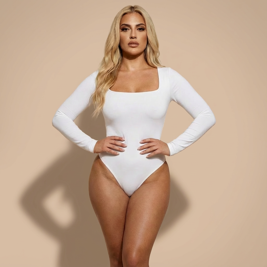HolyShape Long Sleeve Square Neck Bodysuit
