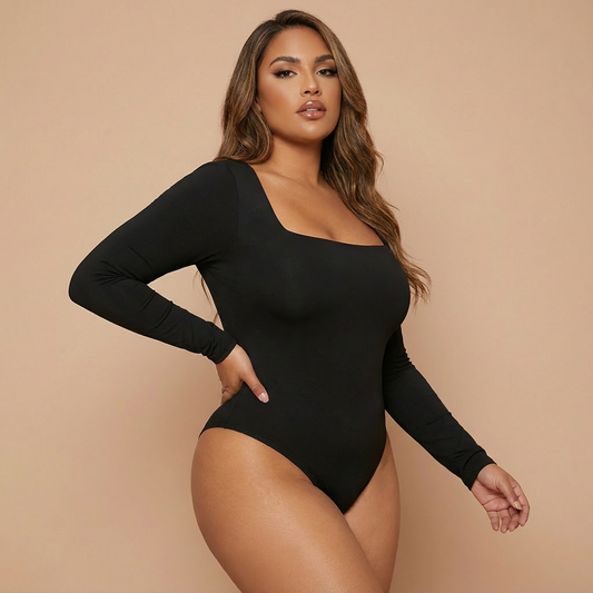 HolyShape Long Sleeve Square Neck Bodysuit