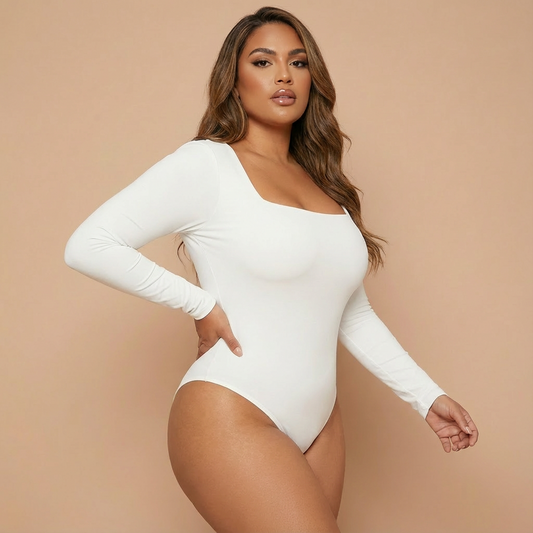 HolyShape Long Sleeve Square Neck Bodysuit