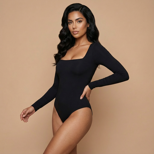 HolyShape Long Sleeve Square Neck Bodysuit