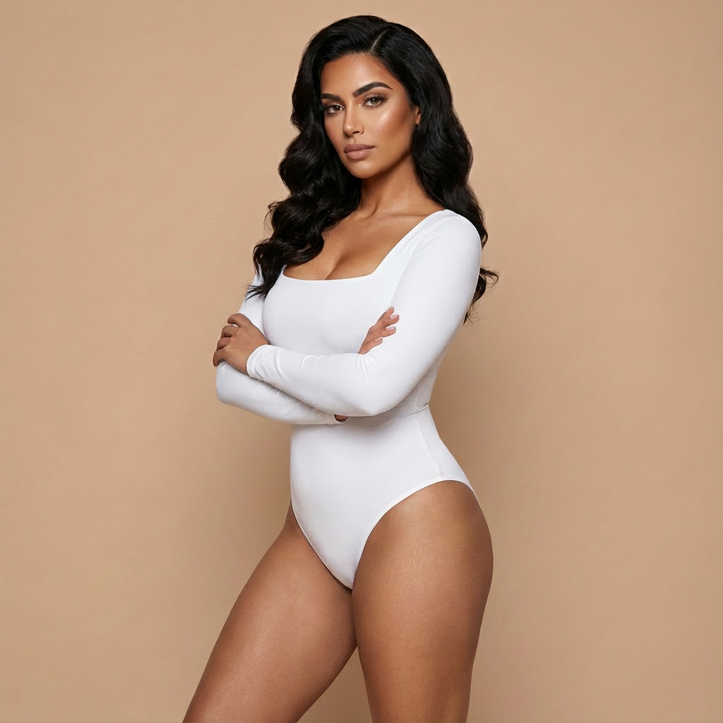 HolyShape Long Sleeve Square Neck Bodysuit