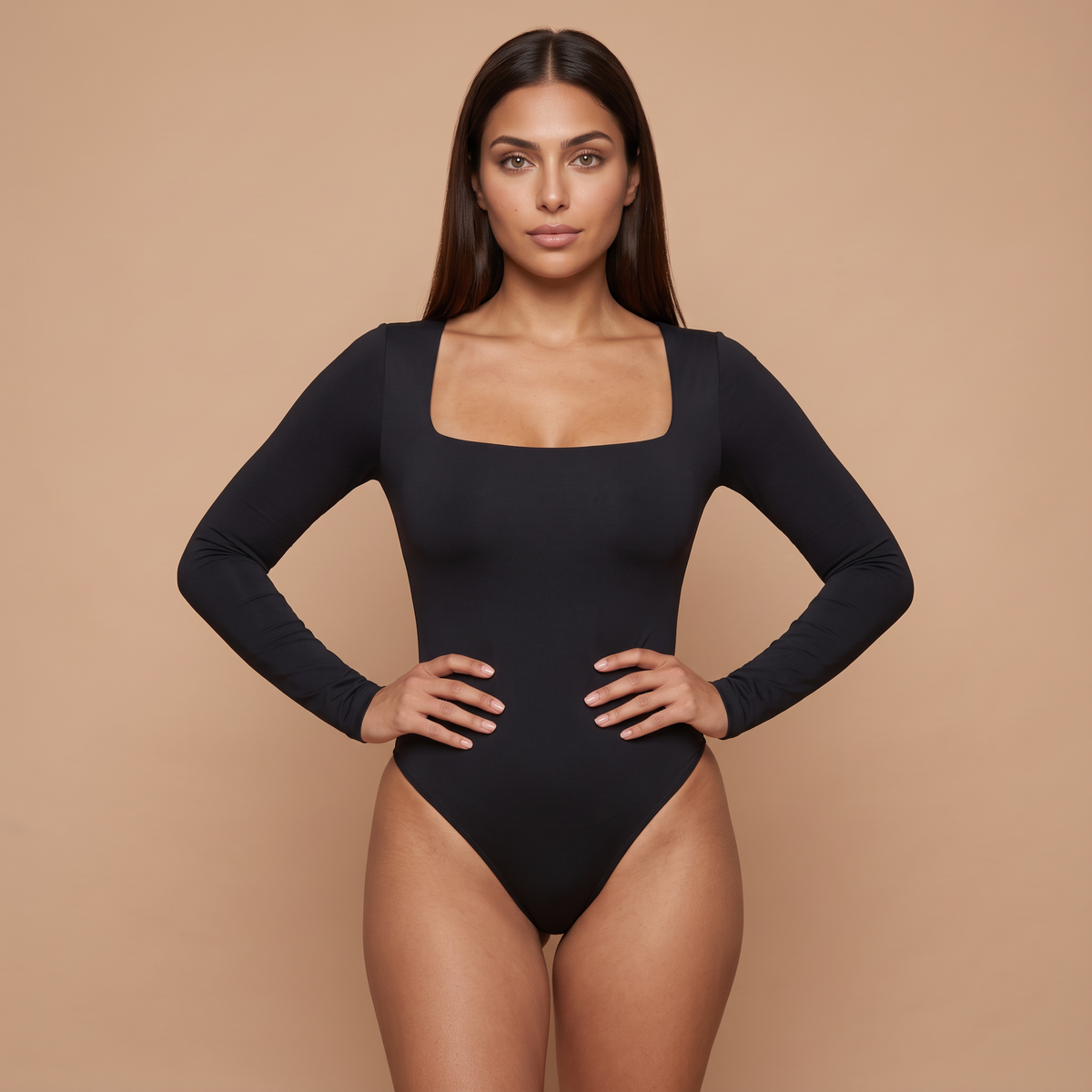 HolyShape Long Sleeve Square Neck Bodysuit