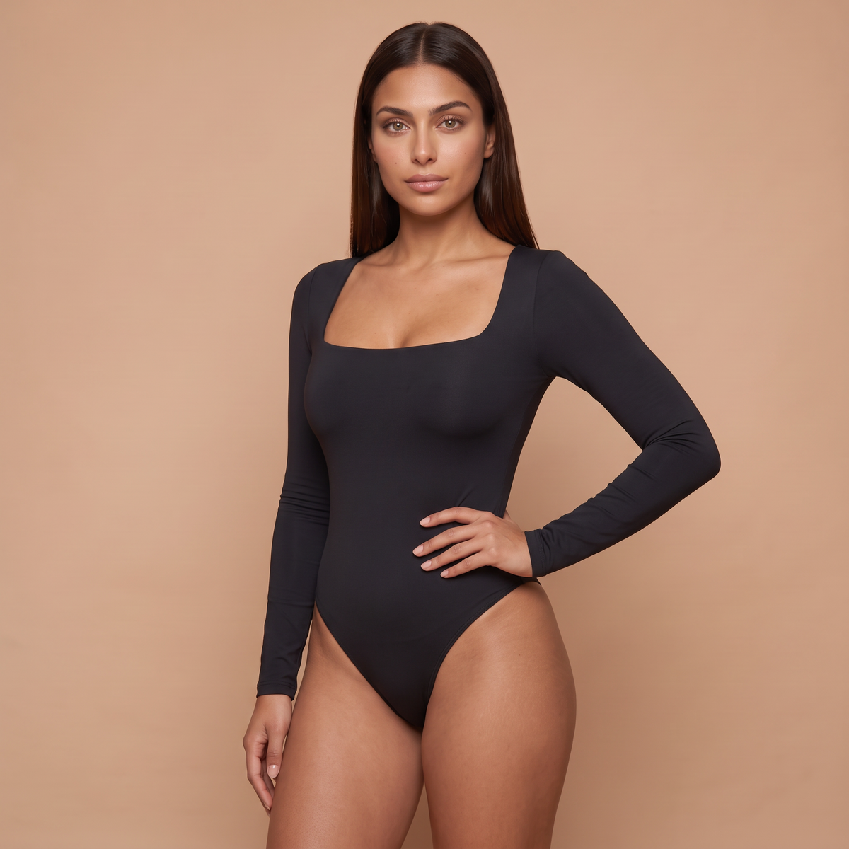 HolyShape Long Sleeve Square Neck Bodysuit