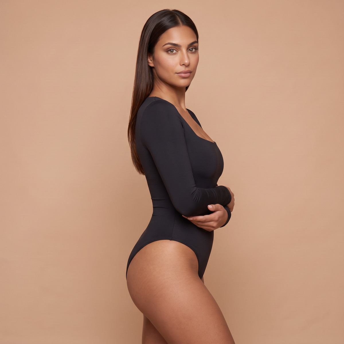 HolyShape Long Sleeve Square Neck Bodysuit