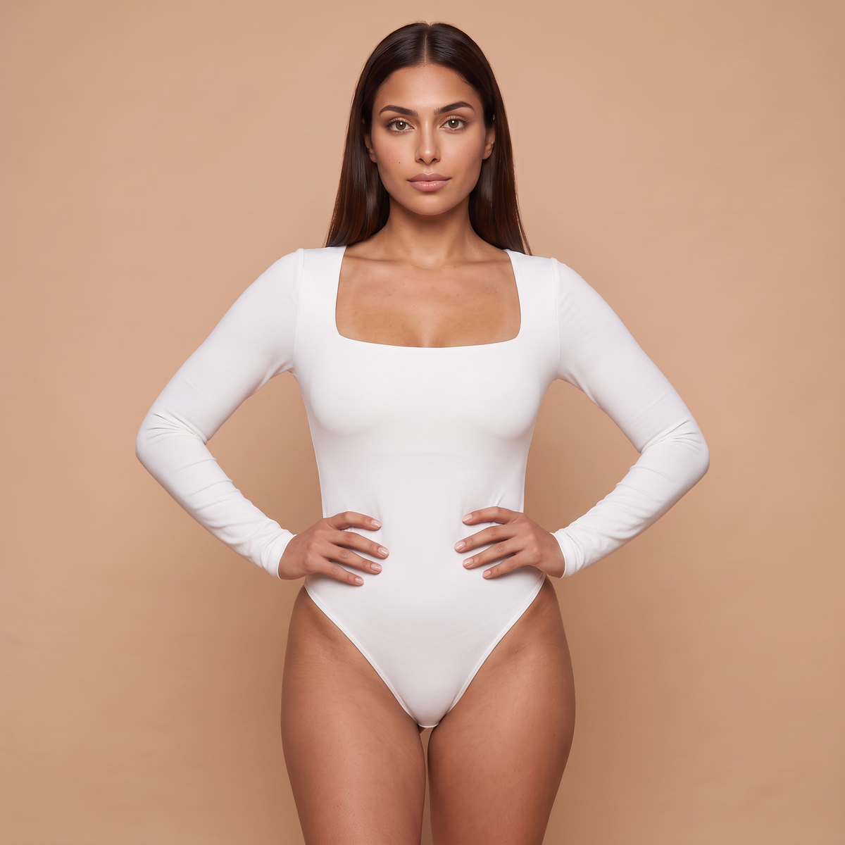 HolyShape Long Sleeve Square Neck Bodysuit