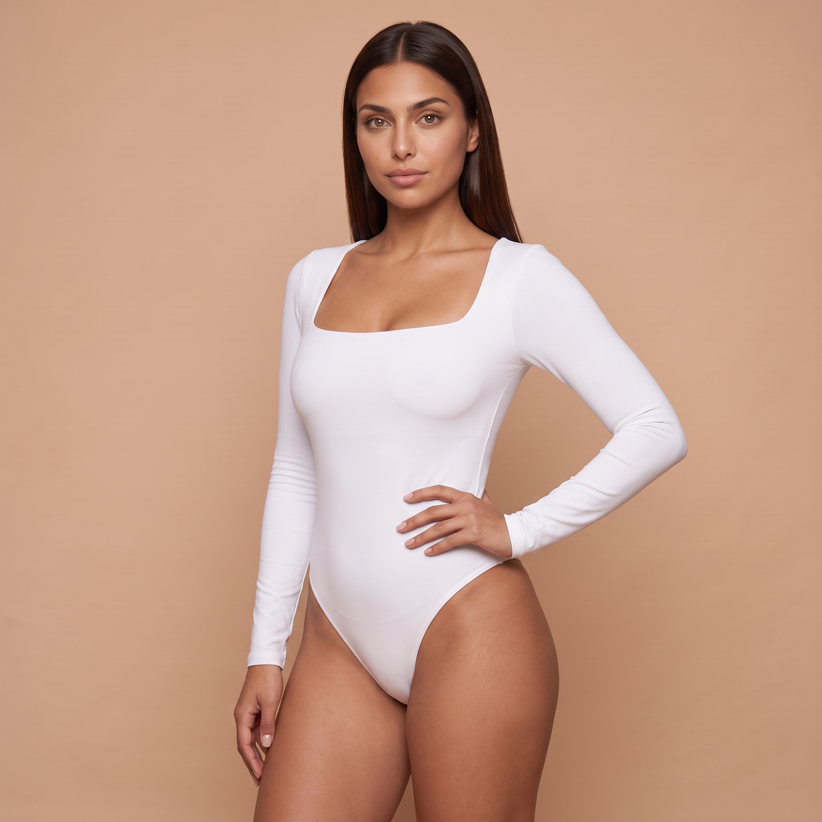HolyShape Long Sleeve Square Neck Bodysuit