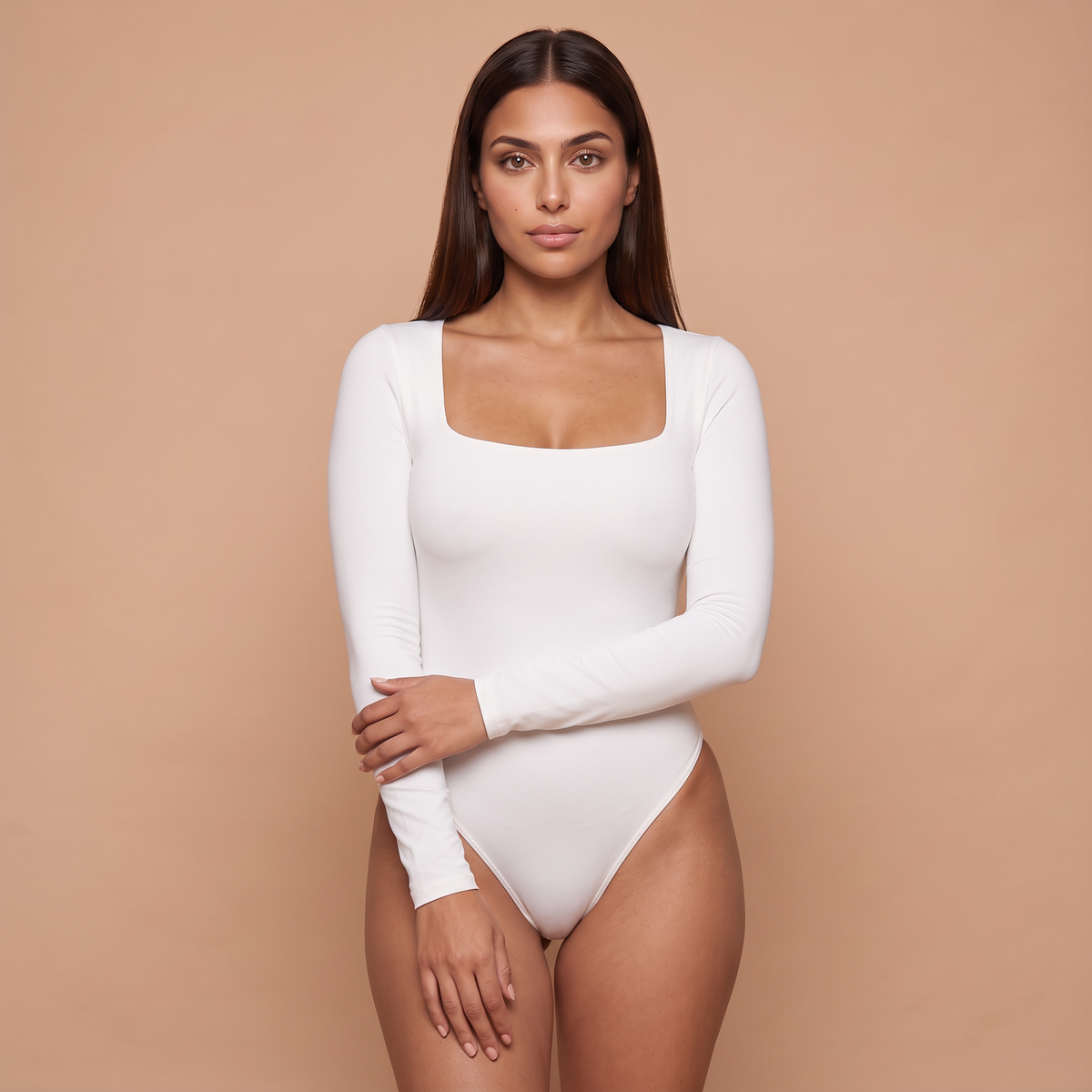 HolyShape Long Sleeve Square Neck Bodysuit