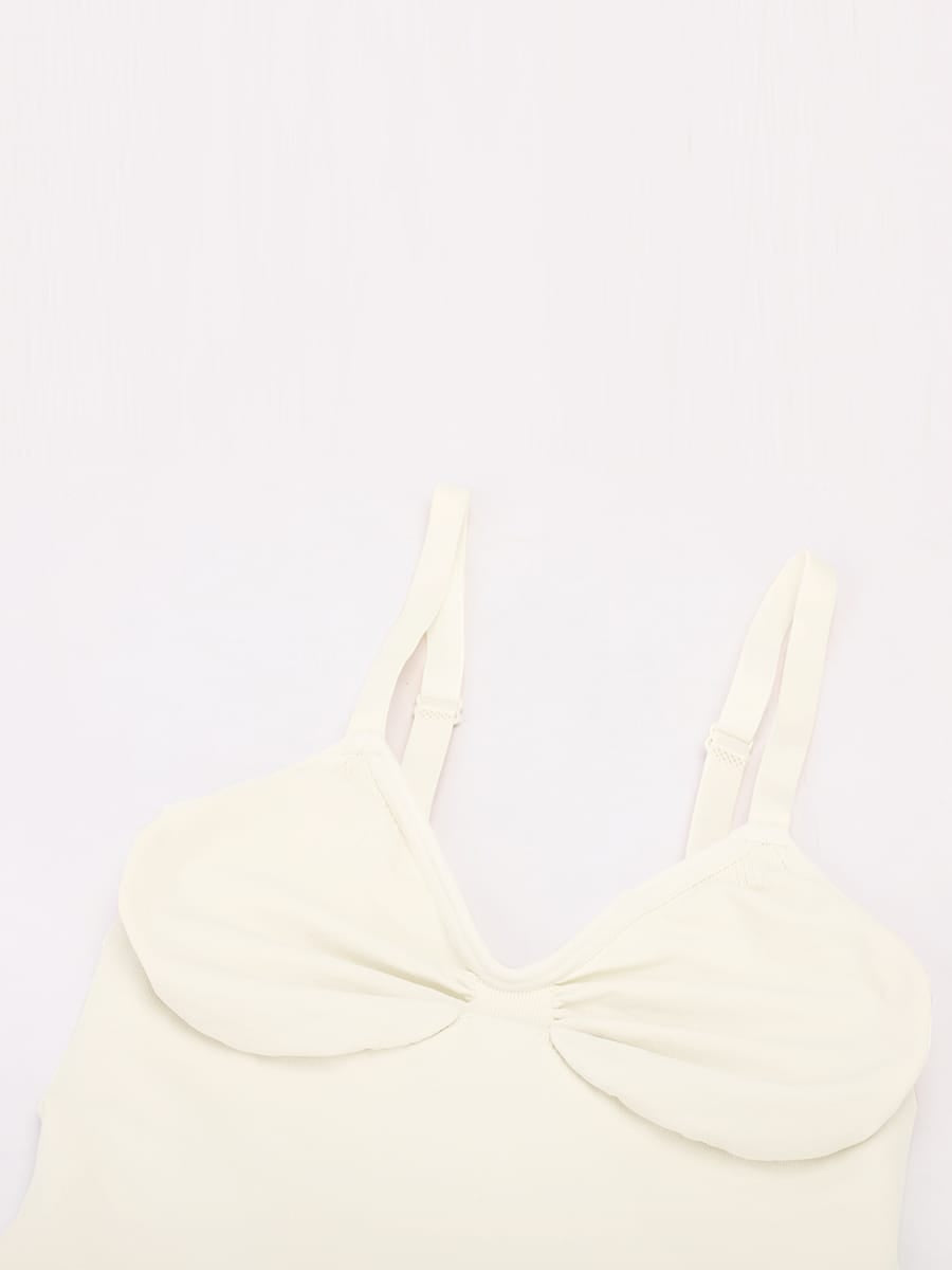 Seamless V Neck Ruched Bust Tummy Control Thong Shaping Bodysuit