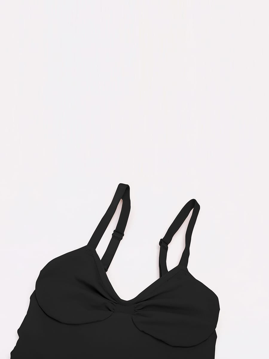 Seamless V Neck Ruched Bust Tummy Control Thong Shaping Bodysuit