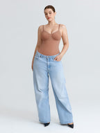Seamless V Neck Ruched Bust Tummy Control Thong Shaping Bodysuit