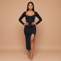HolyShape DiamondSculpt Dress in Black, front