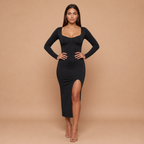 HolyShape DiamondSculpt Dress in Black, front