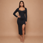 HolyShape DiamondSculpt Dress in Black, three-quarter view