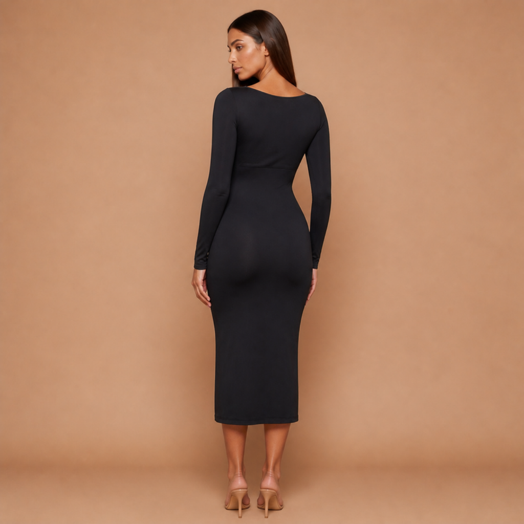 HolyShape DiamondSculpt Dress in Black, back