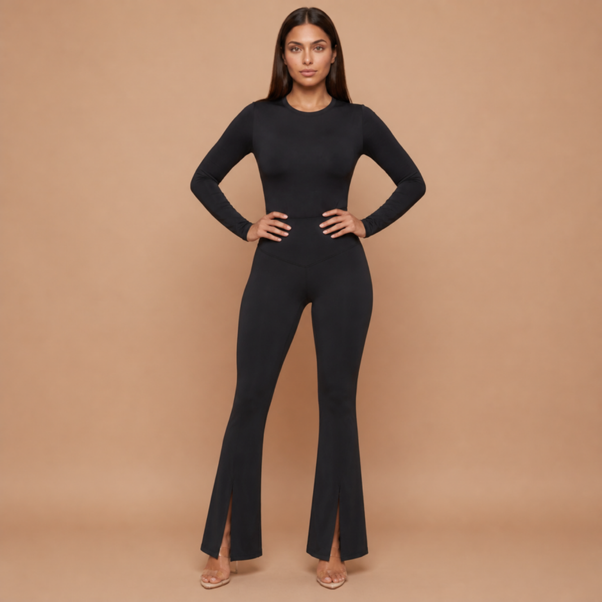 HolyShape FlareSculpt Legging in Black, front