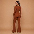 HolyShape FlareSculpt Legging in Caramel Brown, back