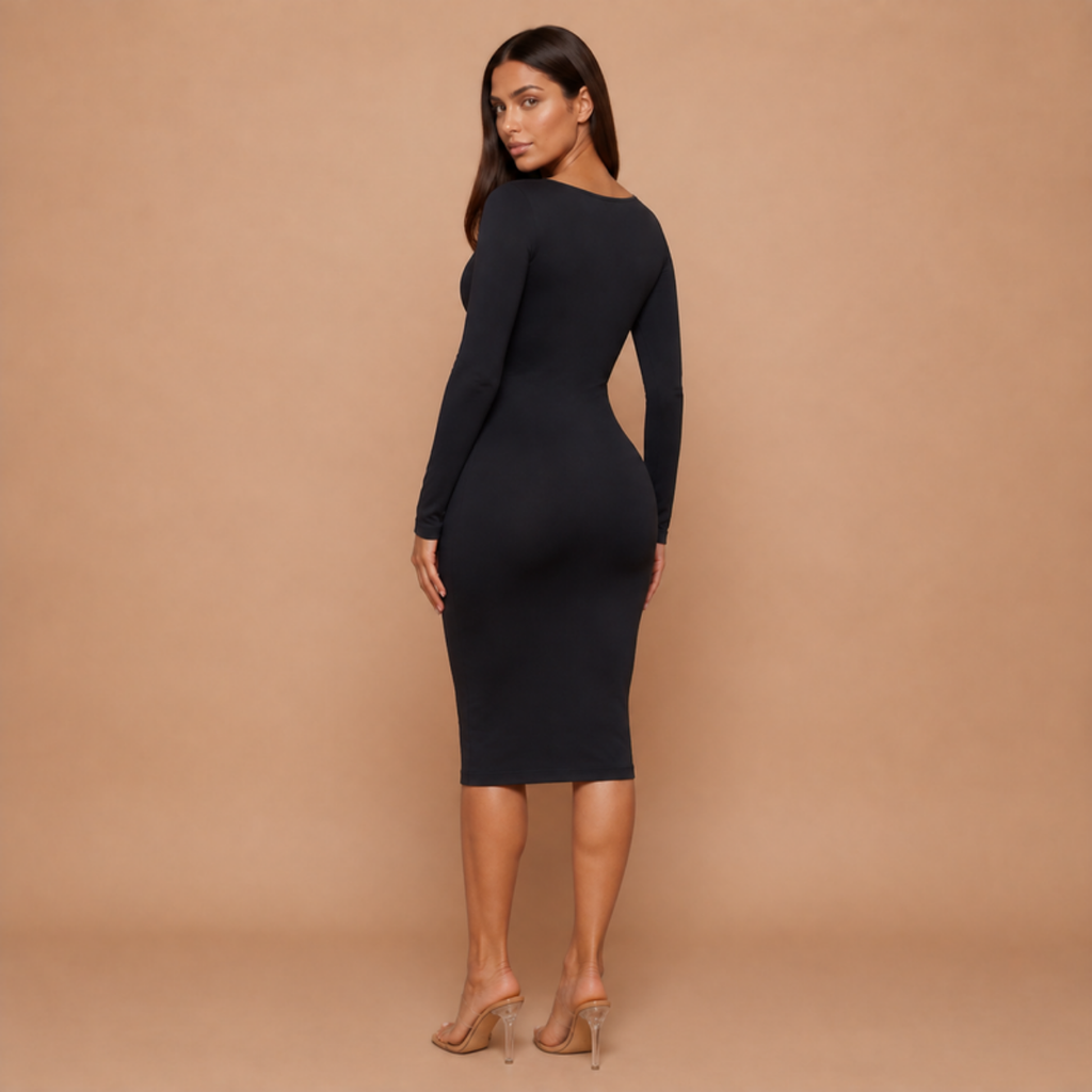HolyShape PureSculpt Dress in Black, back