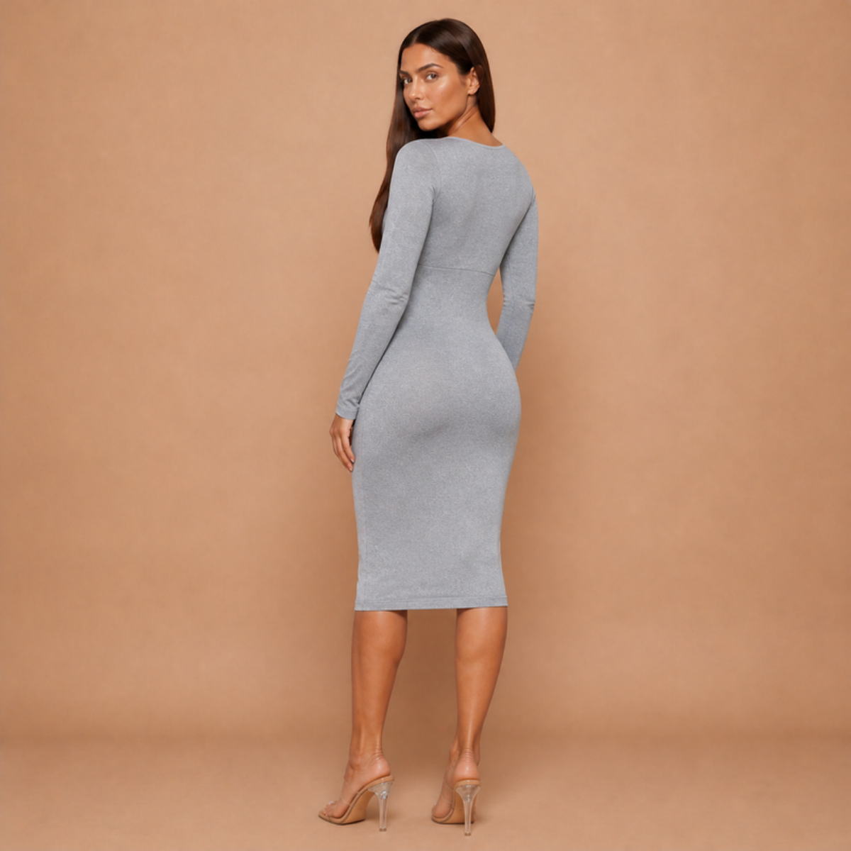 HolyShape PureSculpt Dress in Dark Gray, back